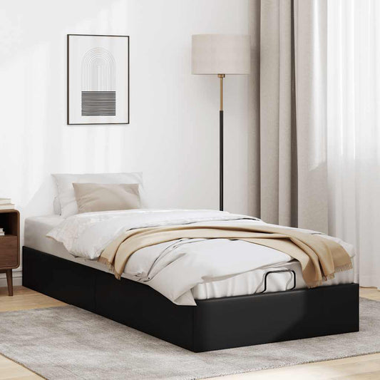 Ottoman-Bett ohne Matratze Schwarz 80x200 cm Kunstleder