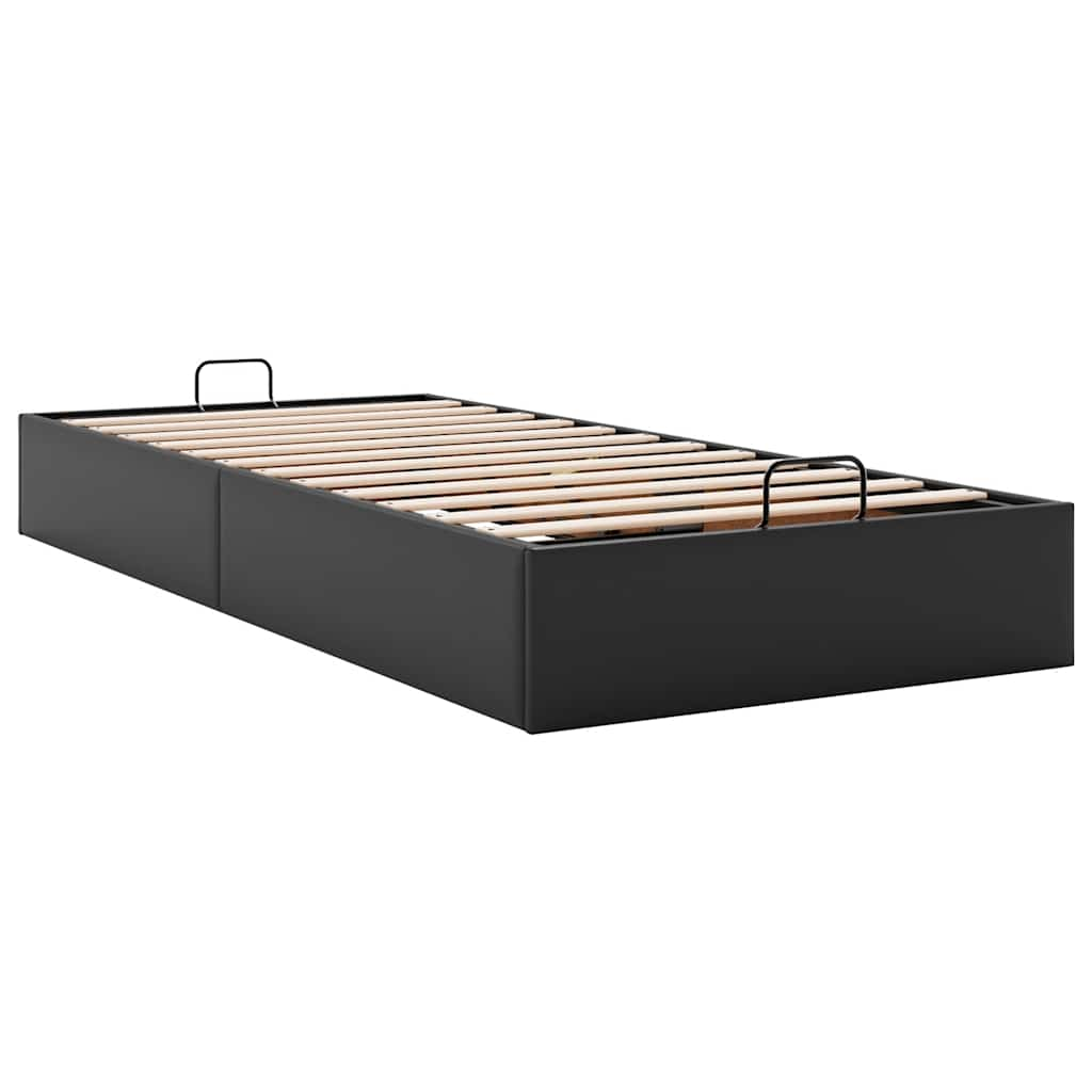 Ottoman-Bett ohne Matratze Schwarz 100x200 cm Kunstleder