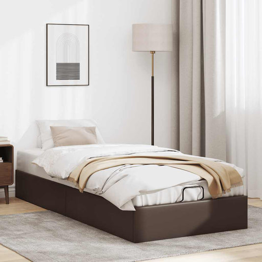 Ottoman-Bett ohne Matratze Braun 100x200 cm Kunstleder