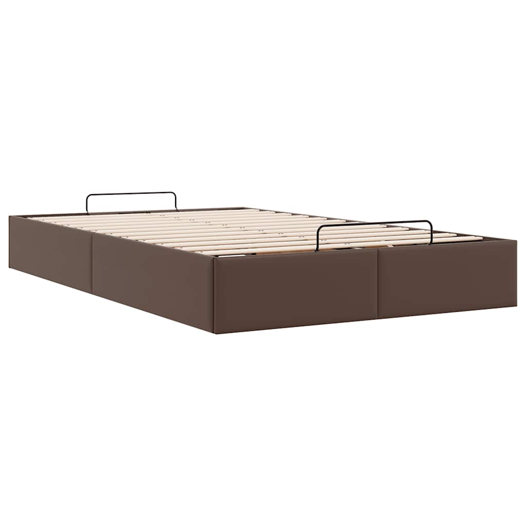 Ottoman-Bett ohne Matratze Braun 120x200 cm Kunstleder