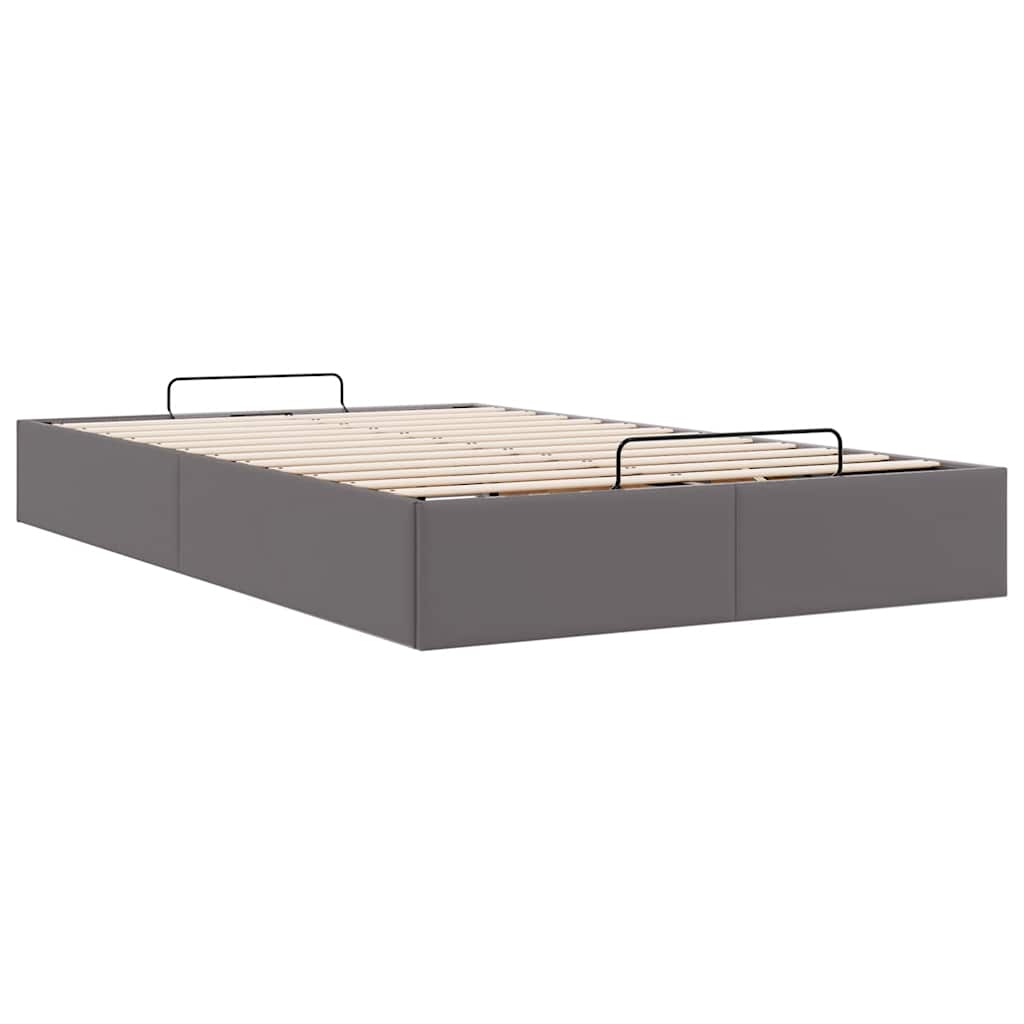 Ottoman-Bett ohne Matratze Grau 120x200 cm Kunstleder