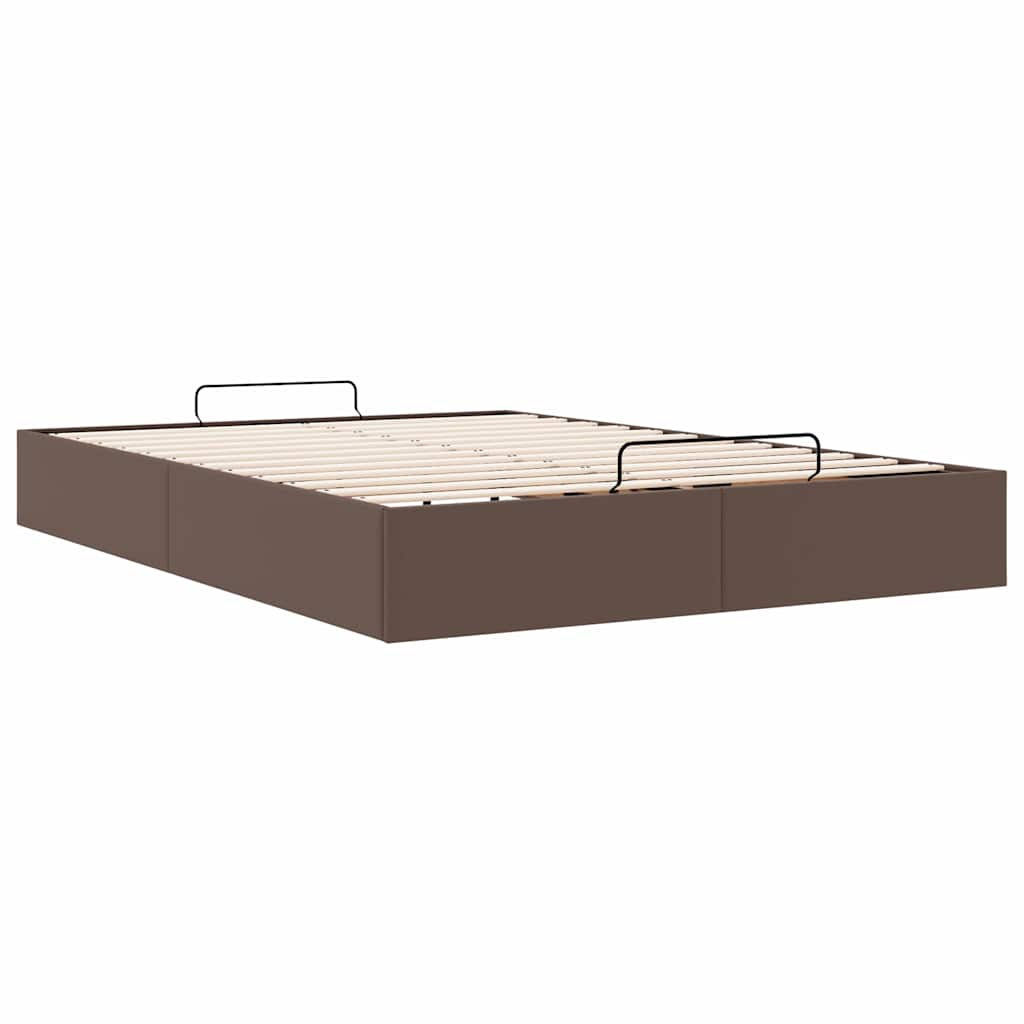 Ottoman-Bett ohne Matratze Braun 140x190 cm Kunstleder