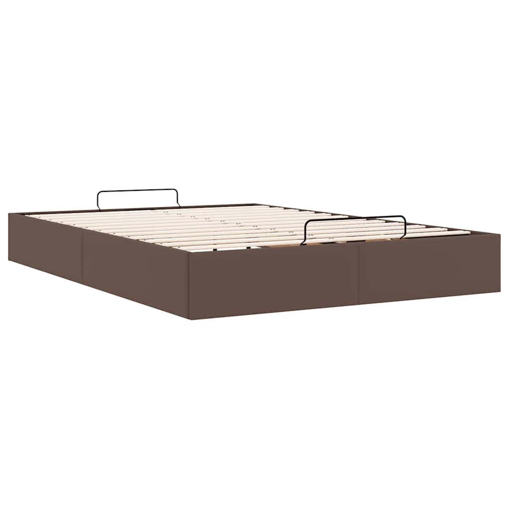 Ottoman-Bett ohne Matratze Braun 140x200 cm Kunstleder