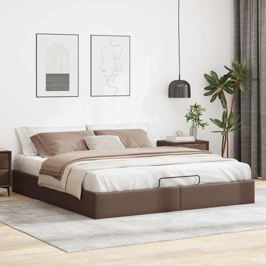 Ottoman-Bett ohne Matratze Braun 160x200 cm Kunstleder