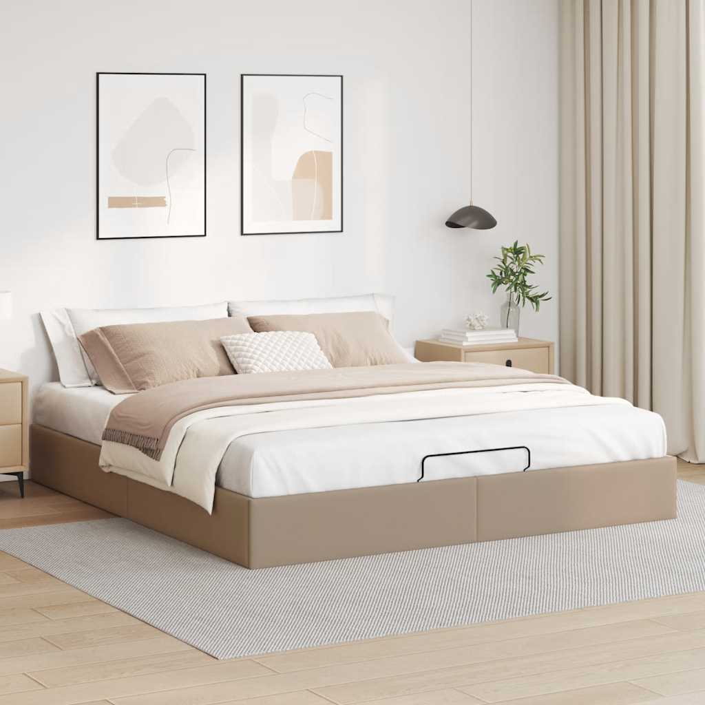 Ottoman-Bett ohne Matratze Cappucino 180x200cm Kunstleder