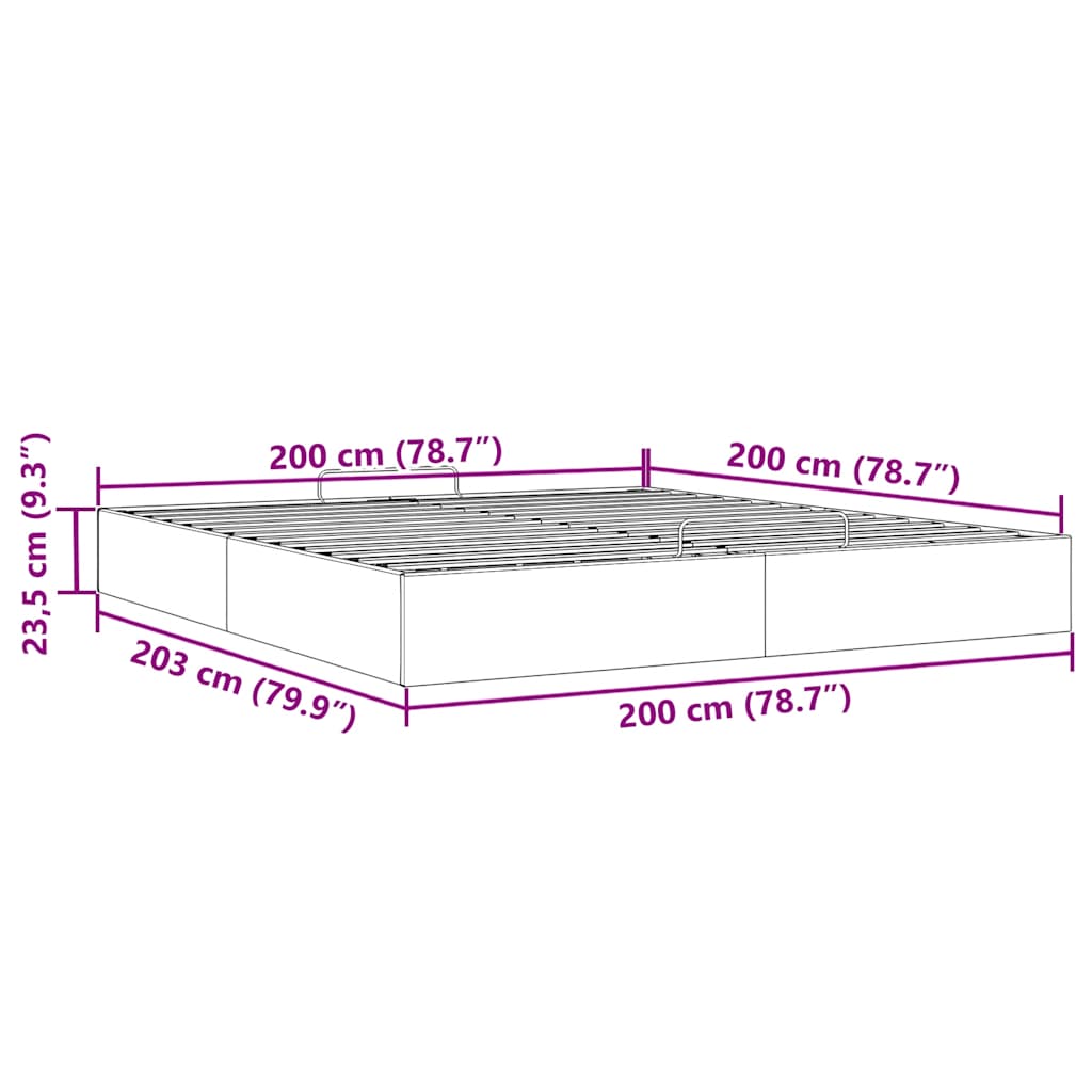 Ottoman-Bett ohne Matratze Braun 200x200 cm Kunstleder