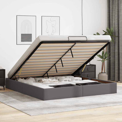 Ottoman-Bett ohne Matratze Grau 200x200 cm Kunstleder