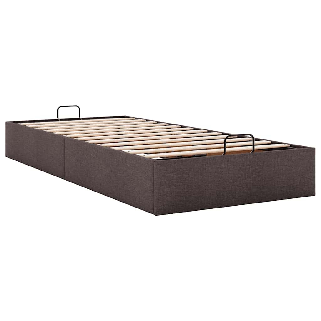 Ottoman-Bett ohne Matratze Dunkelbraun 80x200 cm Stoff