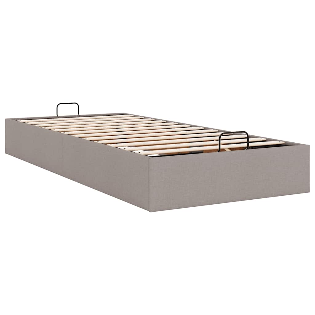 Ottoman-Bett ohne Matratze Taupe 80x200 cm Stoff