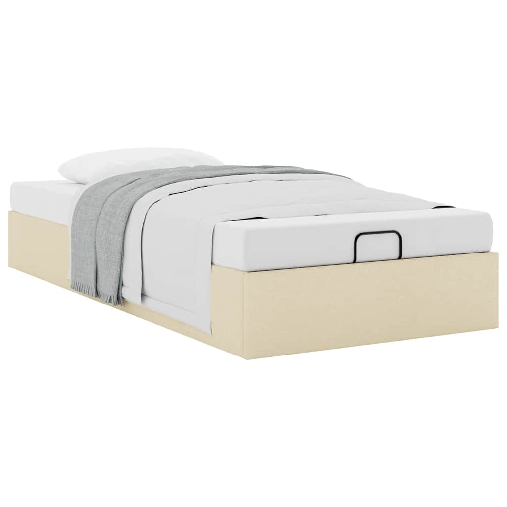 Ottoman-Bett ohne Matratze Creme 80x200 cm Stoff