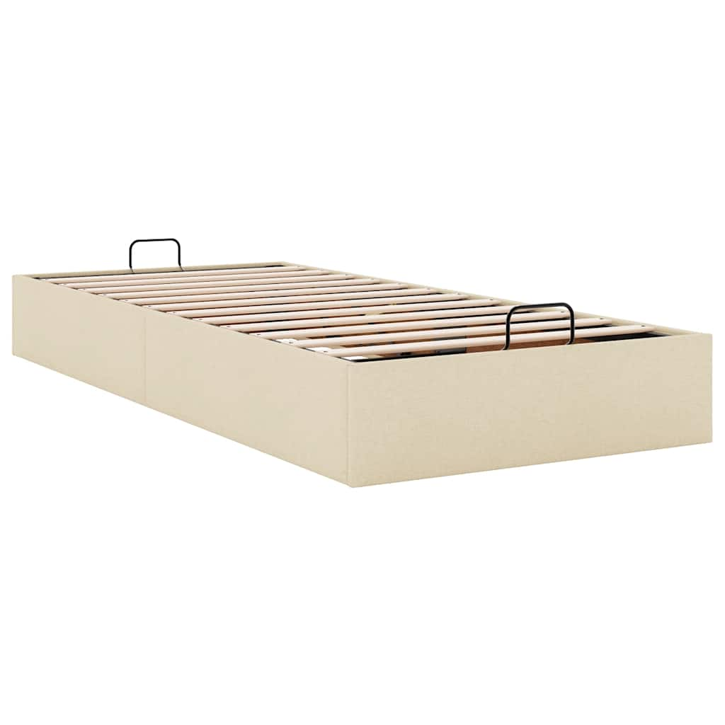 Ottoman-Bett ohne Matratze Creme 80x200 cm Stoff