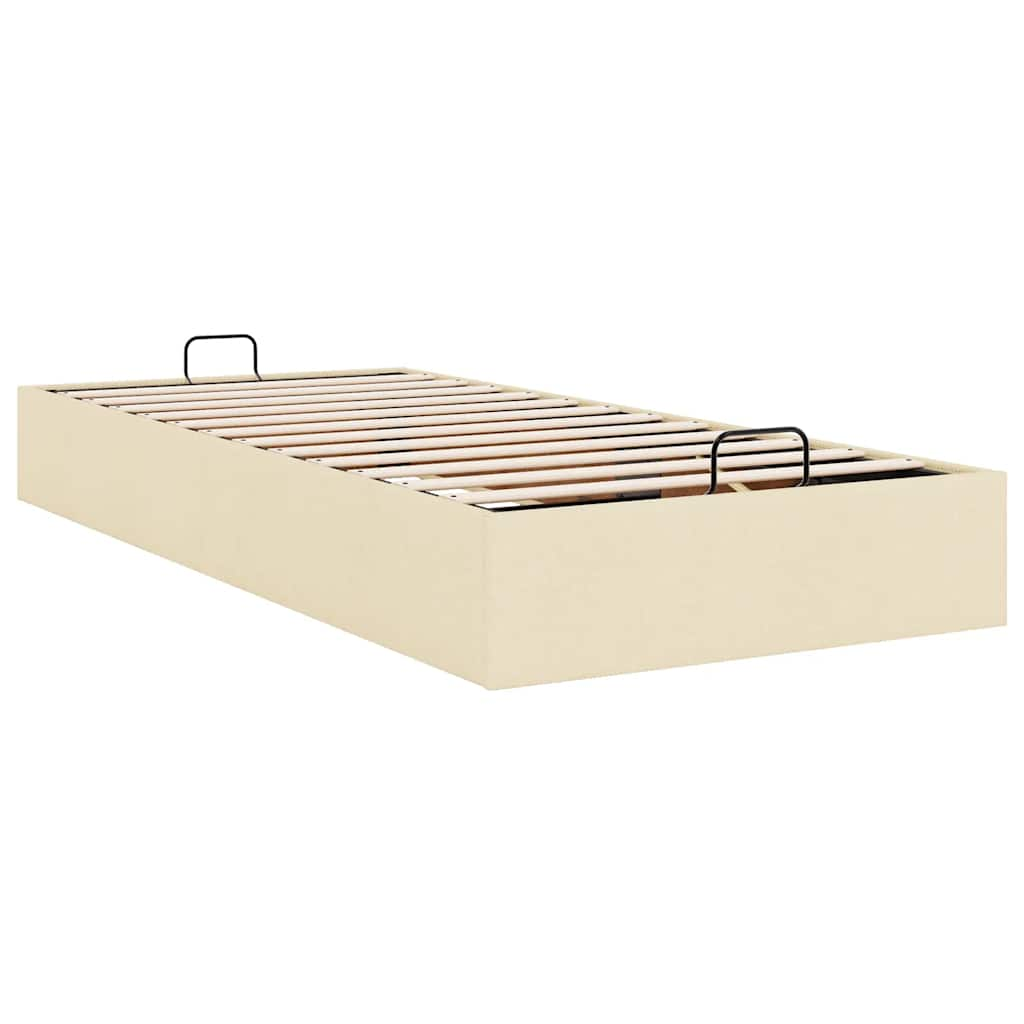 Ottoman-Bett ohne Matratze Creme 80x200 cm Stoff