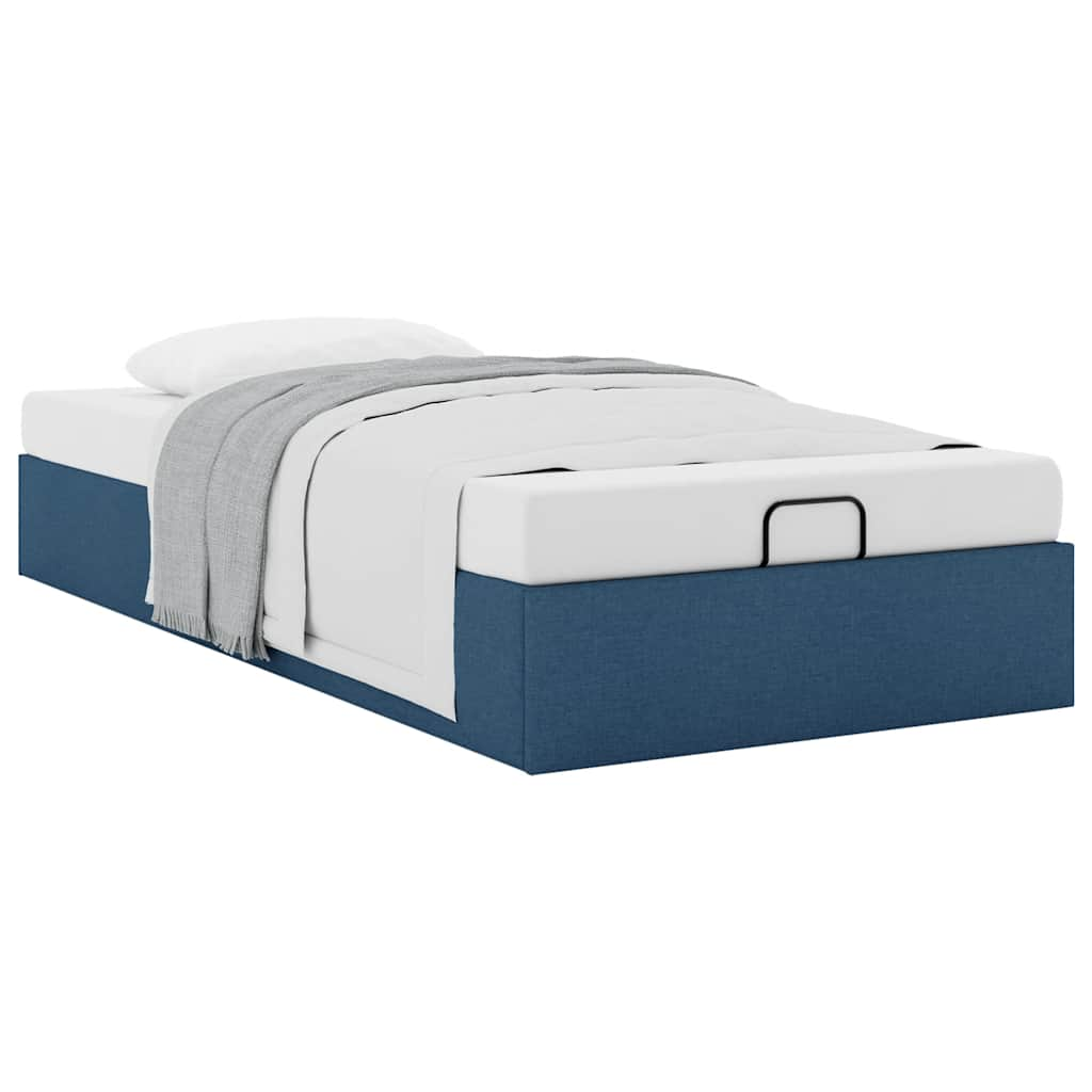 Ottoman-Bett ohne Matratze Blau 80x200 cm Stoff