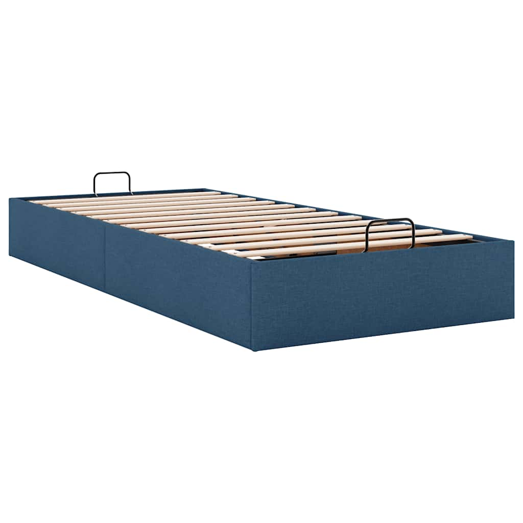 Ottoman-Bett ohne Matratze Blau 80x200 cm Stoff