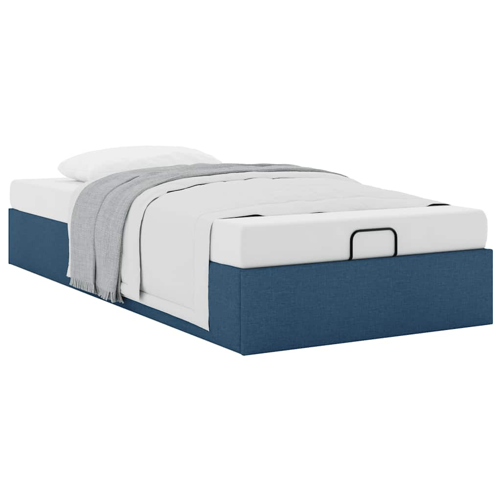 Ottoman-Bett ohne Matratze Blau 90x200 cm Stoff