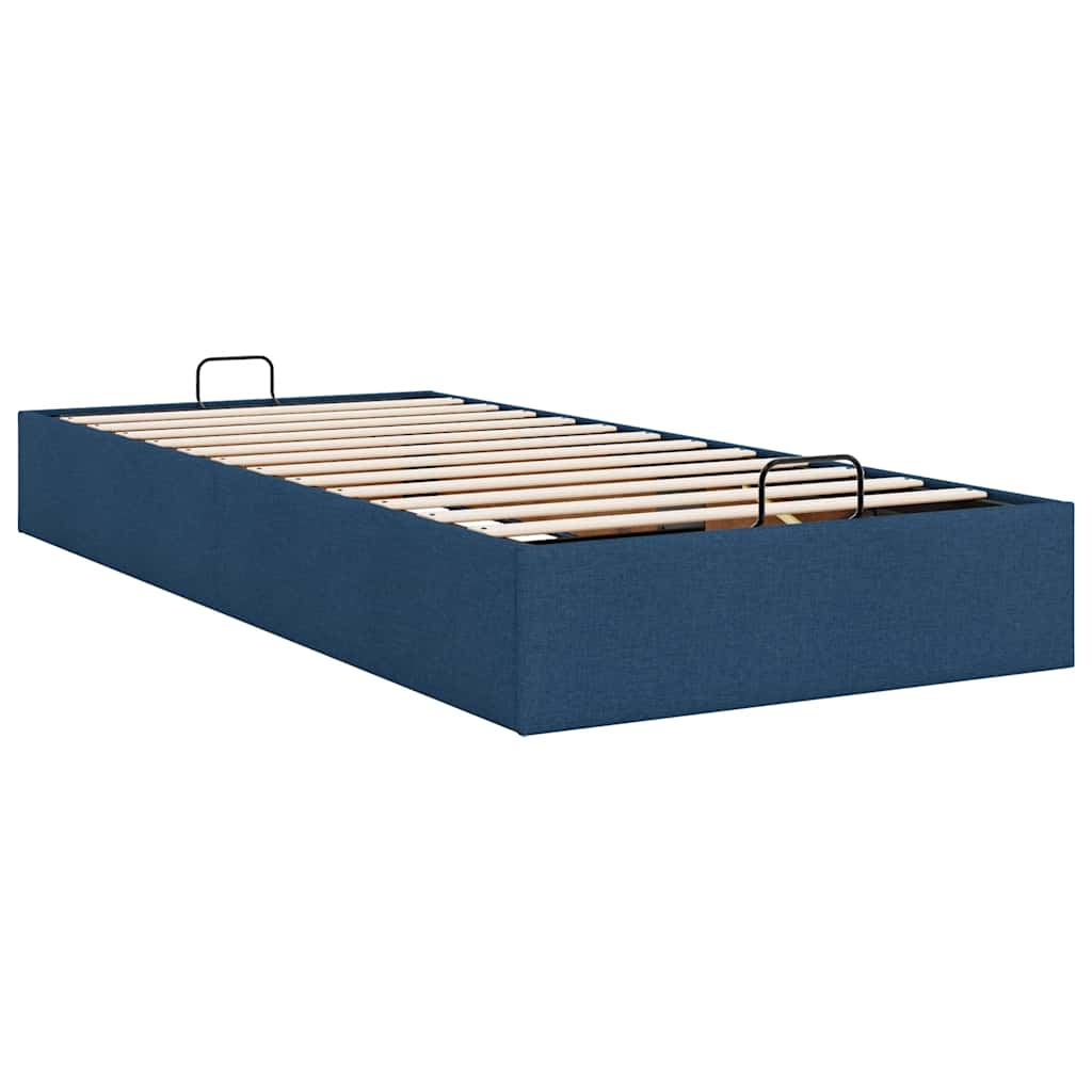 Ottoman-Bett ohne Matratze Blau 90x200 cm Stoff