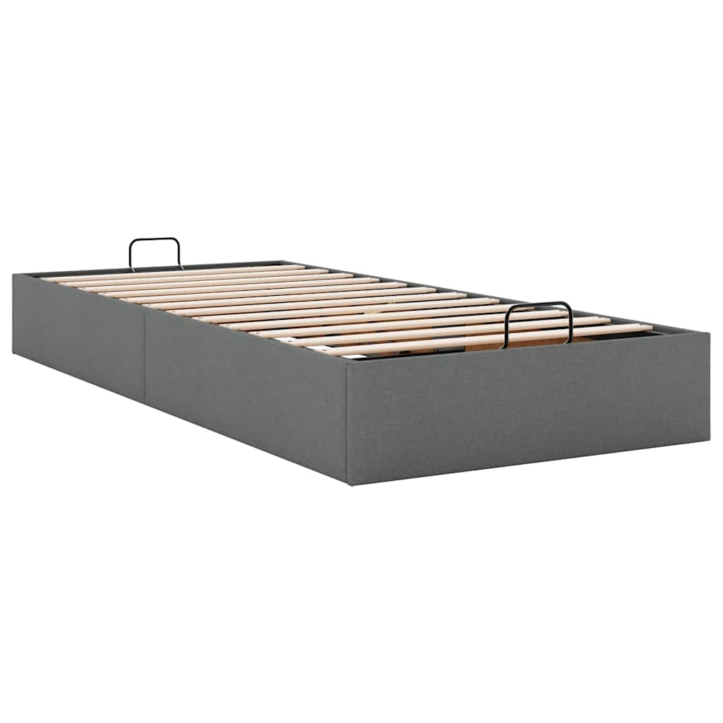 Ottoman-Bett ohne Matratze Dunkelgrau 100x200 cm Stoff