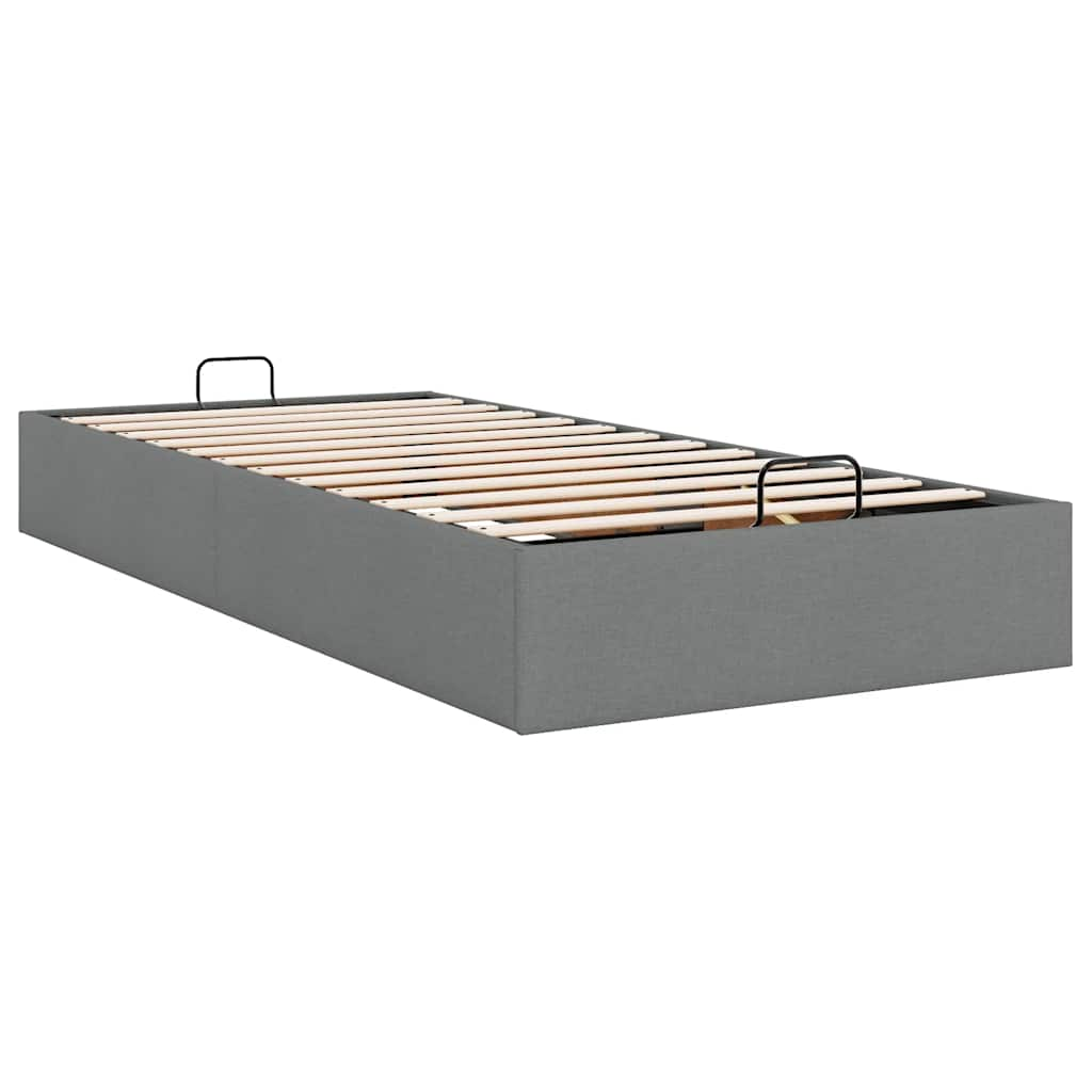 Ottoman-Bett ohne Matratze Dunkelgrau 100x200 cm Stoff