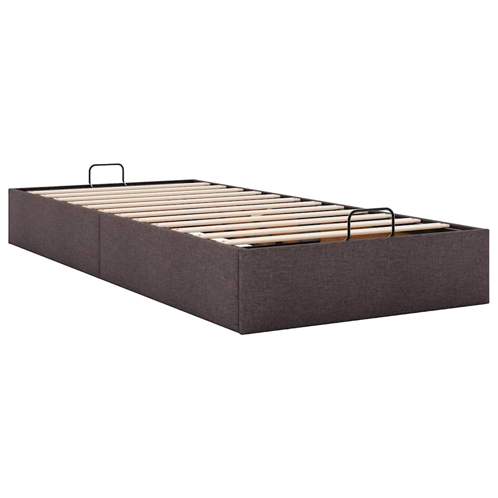 Ottoman-Bett ohne Matratze Dunkelbraun 100x200 cm Stoff