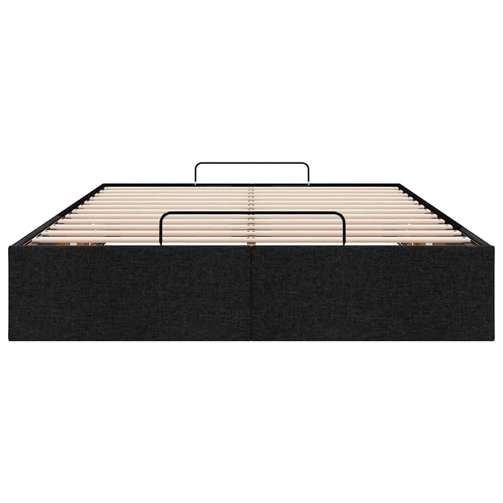 Ottoman-Bett ohne Matratze Schwarz 120x190 cm Stoff