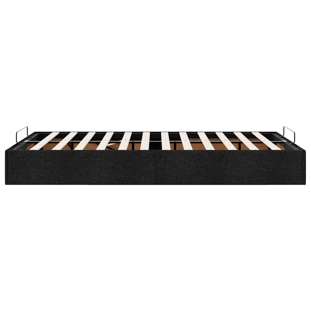 Ottoman-Bett ohne Matratze Schwarz 120x190 cm Stoff