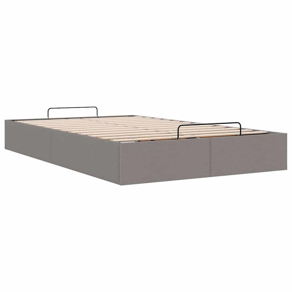 Ottoman-Bett ohne Matratze Taupe 120x190 cm Stoff