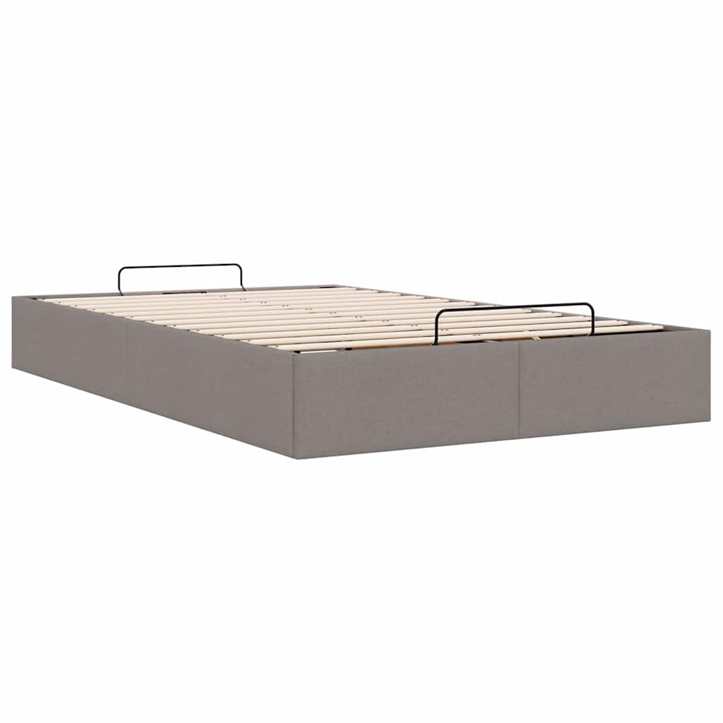 Ottoman-Bett ohne Matratze Taupe 120x190 cm Stoff