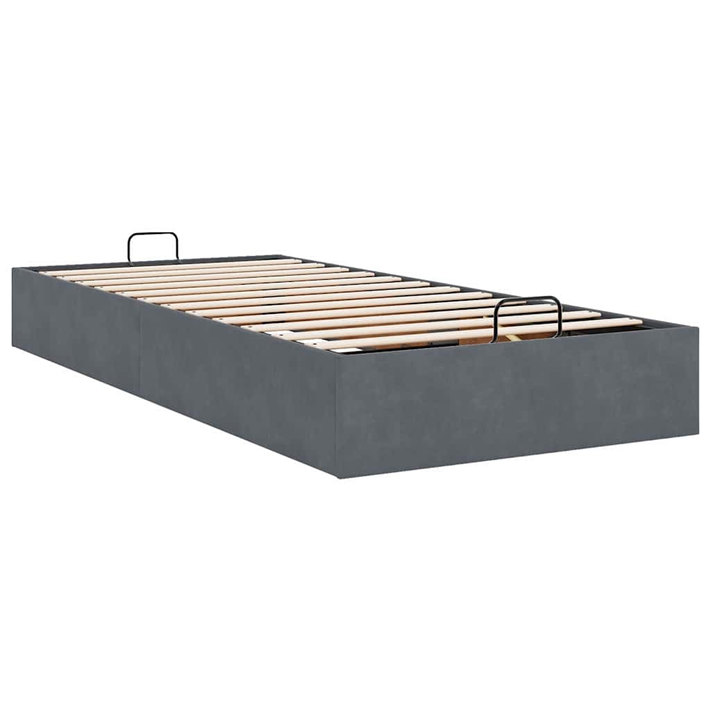 Ottoman-Bett ohne Matratze Dunkelgrau 80x200 cm Samt