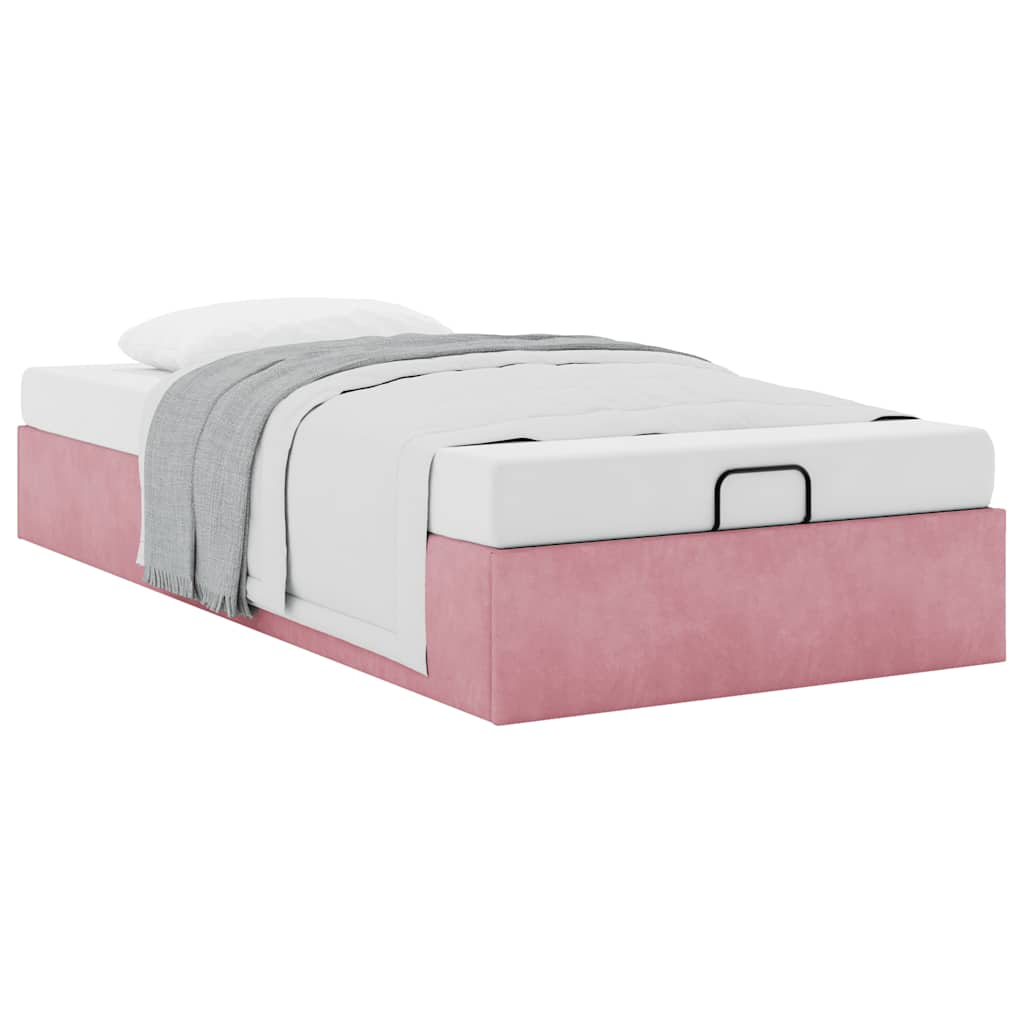 Ottoman-Bett ohne Matratze Rosa 80x200 cm Samt