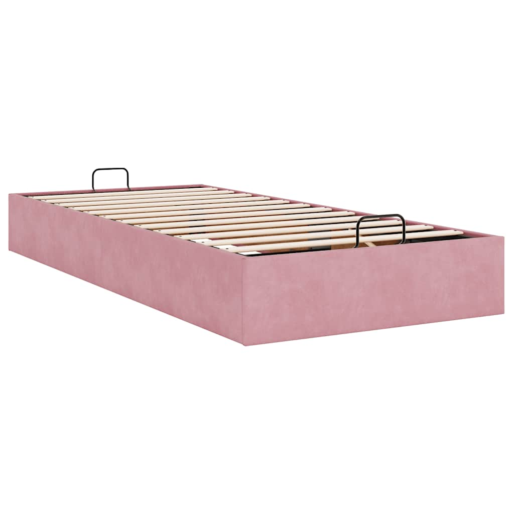 Ottoman-Bett ohne Matratze Rosa 100x200 cm Samt