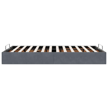 Ottoman-Bett ohne Matratze Dunkelgrau 120x190 cm Samt