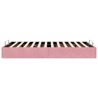 Ottoman-Bett ohne Matratze Rosa 120x190 cm Samt