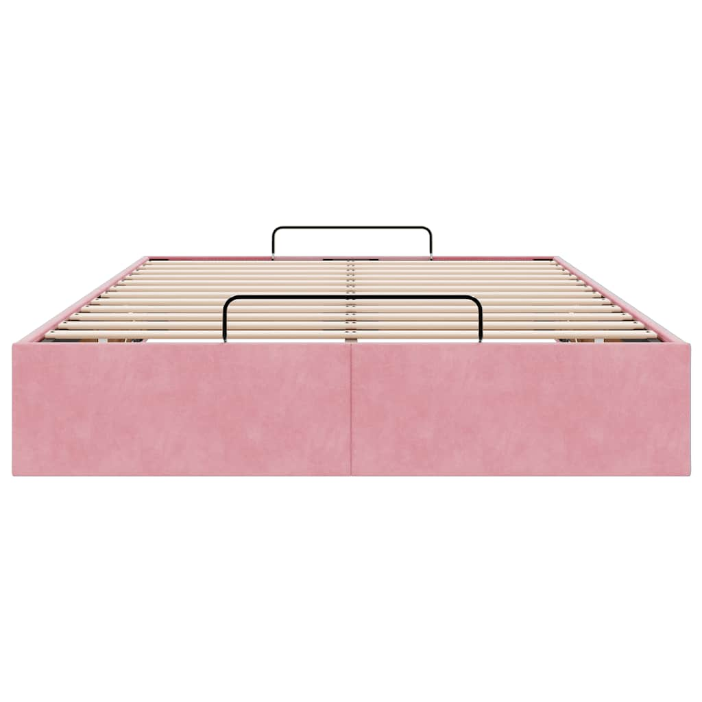 Ottoman-Bett ohne Matratze Rosa 120x200 cm Samt