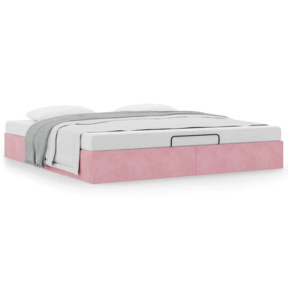 Ottoman-Bett ohne Matratze Rosa 200x200 cm Samt