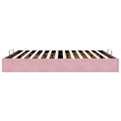 Ottoman-Bett ohne Matratze Rosa 200x200 cm Samt