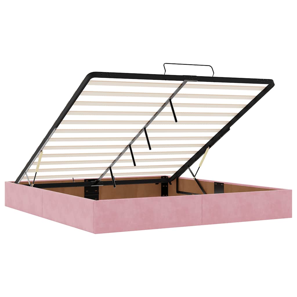 Ottoman-Bett ohne Matratze Rosa 200x200 cm Samt