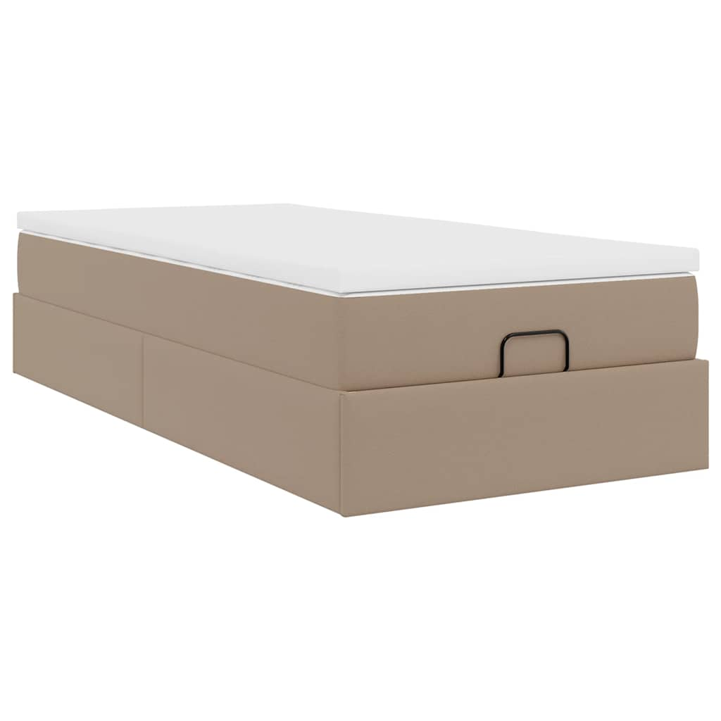 Ottoman-Bett mit Matratze Cappuccino-Braun 90x200 cm Kunstleder