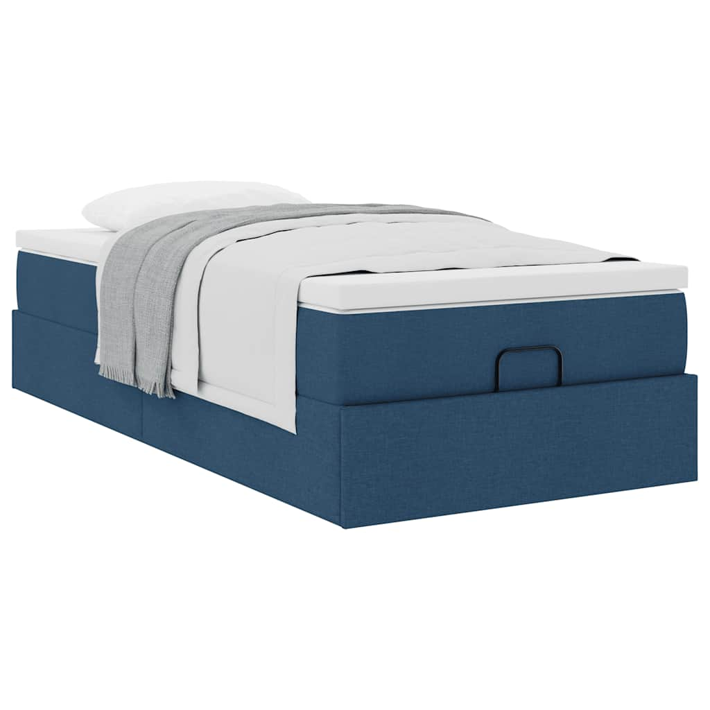 Ottoman-Bett mit Matratze Blau 90x190 cm Stoff