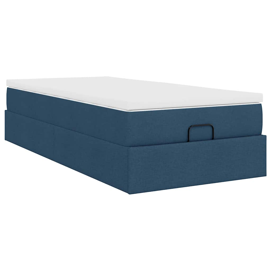 Ottoman-Bett mit Matratze Blau 90x190 cm Stoff