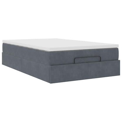 Ottoman-Bett mit Matratze Dunkelgrau 120x190 cm Samt