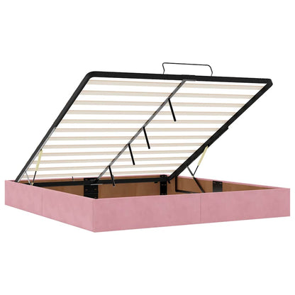Ottoman-Bett mit Matratzen Rosa 200x200 cm Samt