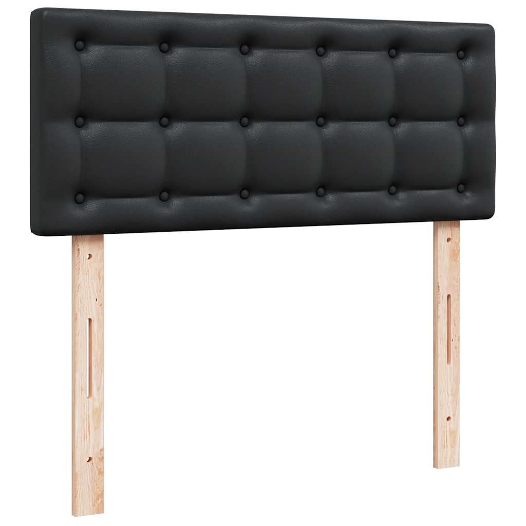 Ottoman-Bett mit Matratze Schwarz 120x190 cm Kunstleder