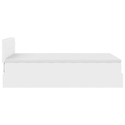Ottoman-Bett mit Matratze Weiß 120x190 cm Kunstleder