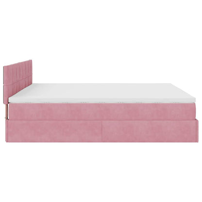 Ottoman-Bett mit Matratze Rosa 200x200 cm Samt