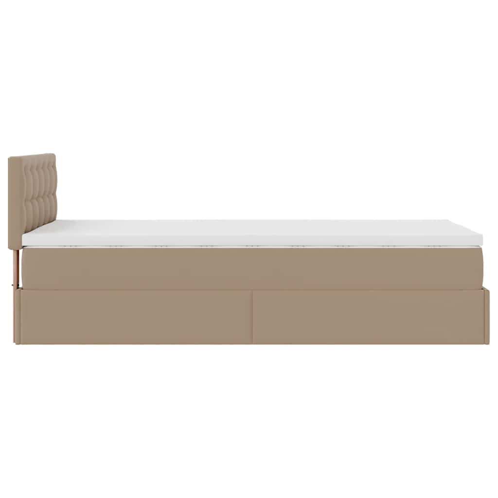 Ottoman-Bett mit Matratze Cappuccino-Braun 80x200 cm Kunstleder