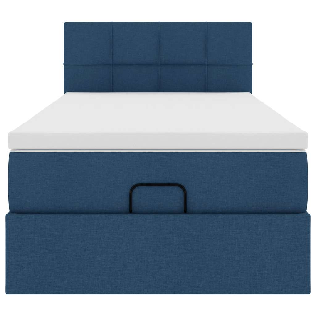 Ottoman-Bett mit Matratze Blau 90x190 cm Stoff