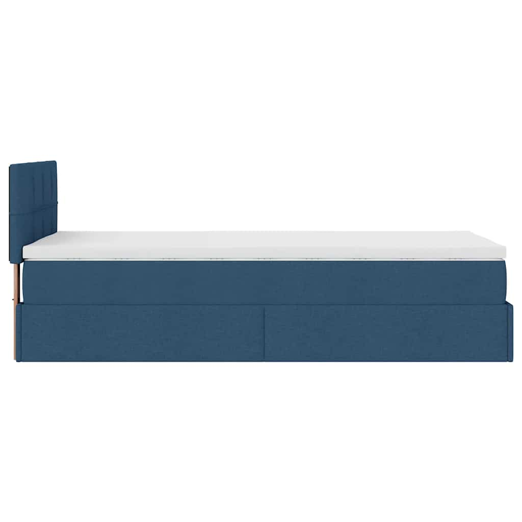 Ottoman-Bett mit Matratze Blau 90x190 cm Stoff