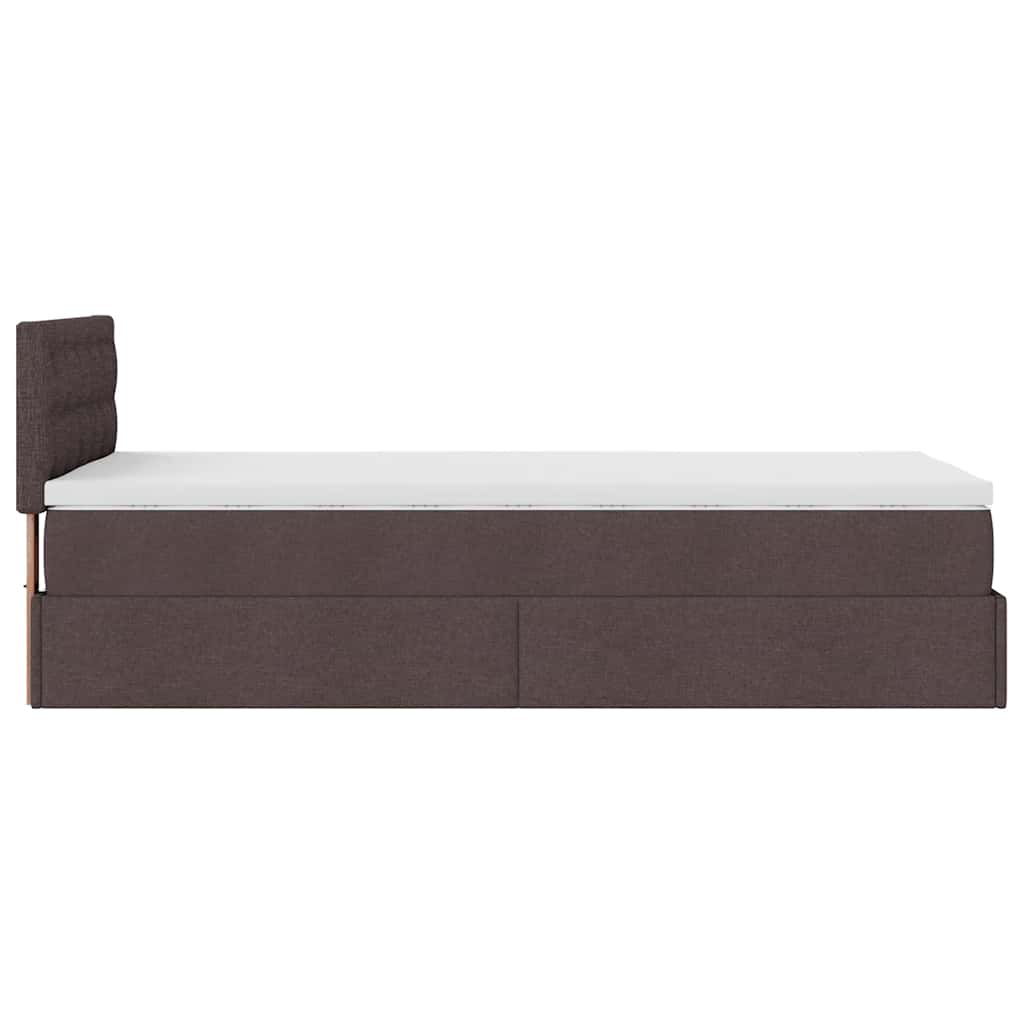 Ottoman-Bett mit Matratze Dunkelbraun 90x200 cm Stoff