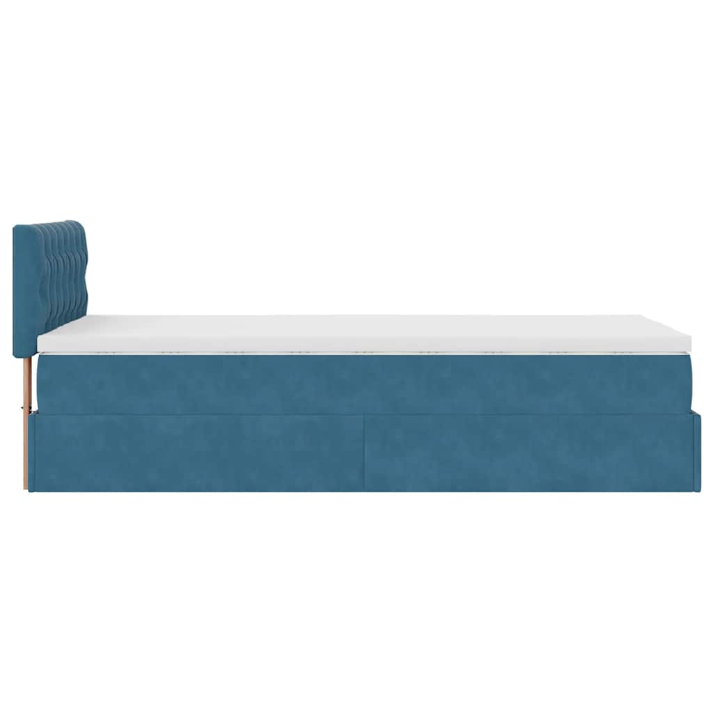 Ottoman-Bett mit Matratze Dunkelblau 80x200 cm Samt