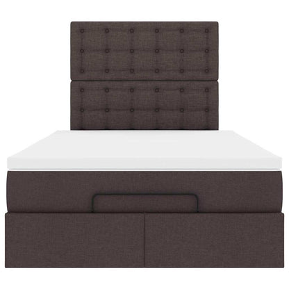 Ottoman-Bett mit Matratze Dunkelbraun 120x190 cm Stoff